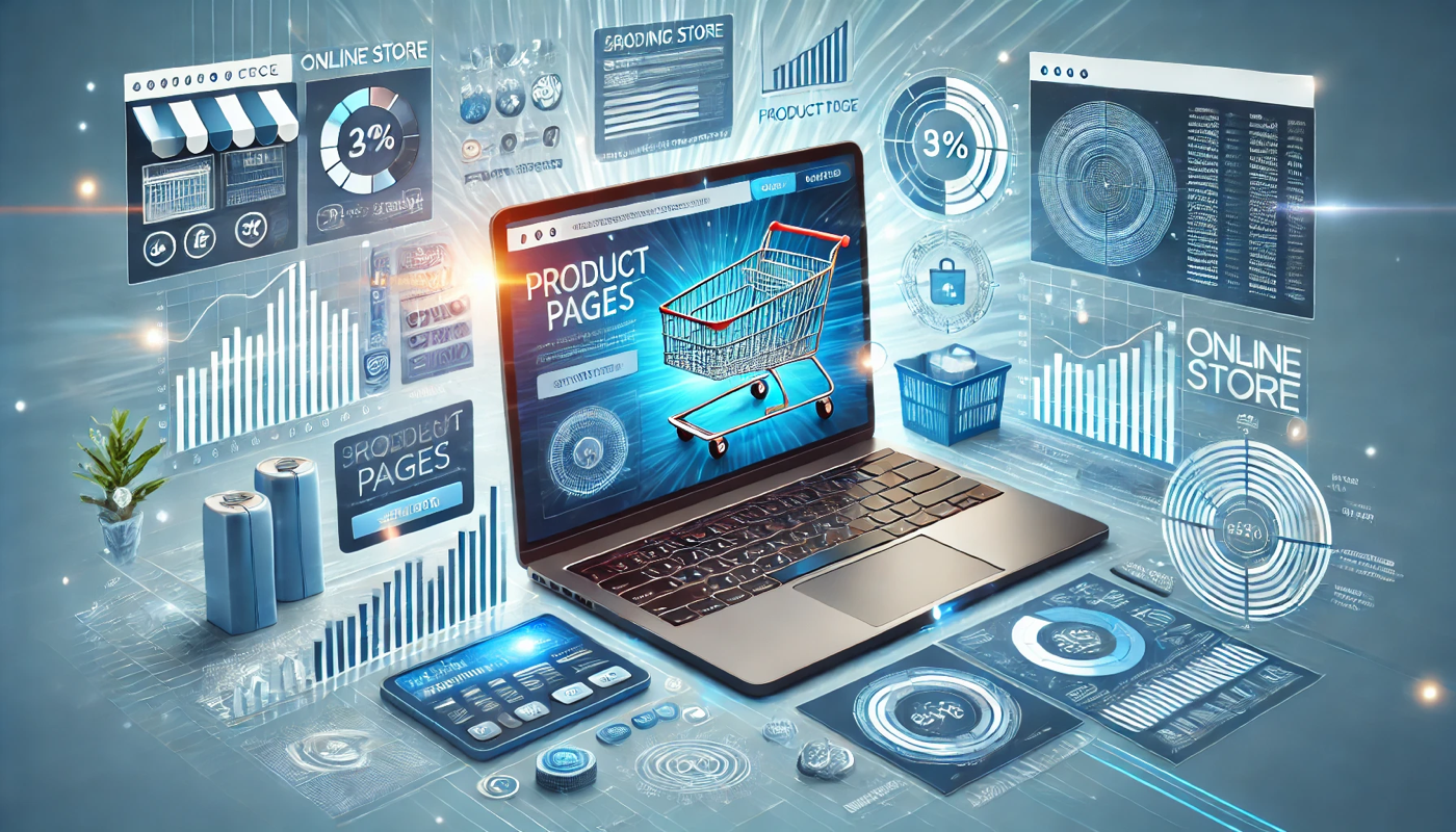 Иллюстрация разработки сайта магазина с элементами корзины покупок страниц товаров и аналитических инструментов на современном интерфейсе  | webstart